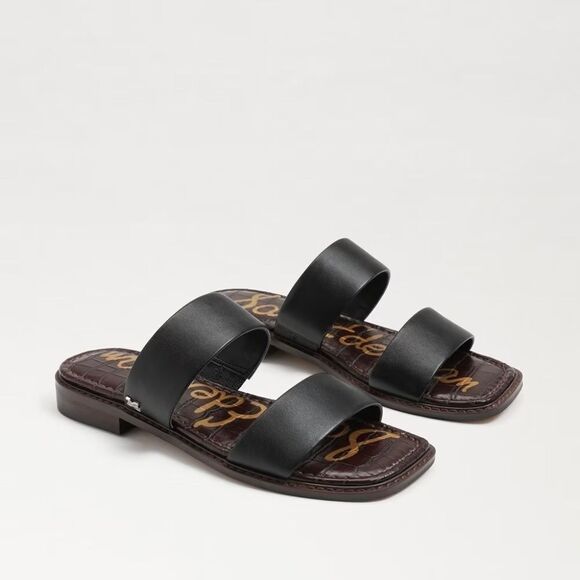 Sam Edelman Haydee Black Leather Slide Sandals Sz 8.5 - Picture 1 of 7